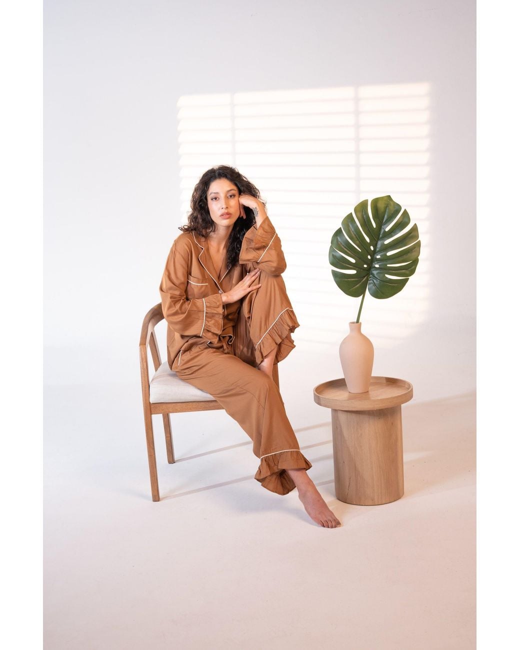 Carolina Benoit Brown Luxury Bamboo Pajama Set
