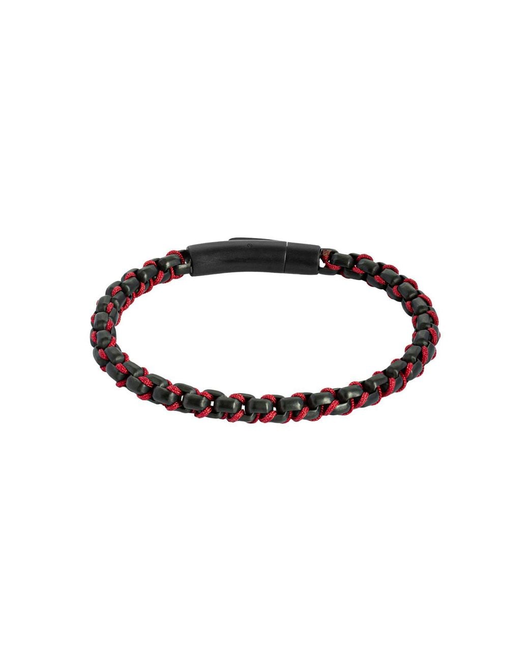 Tateossian Brown Thompson Cord Box Chain Bracelet for men