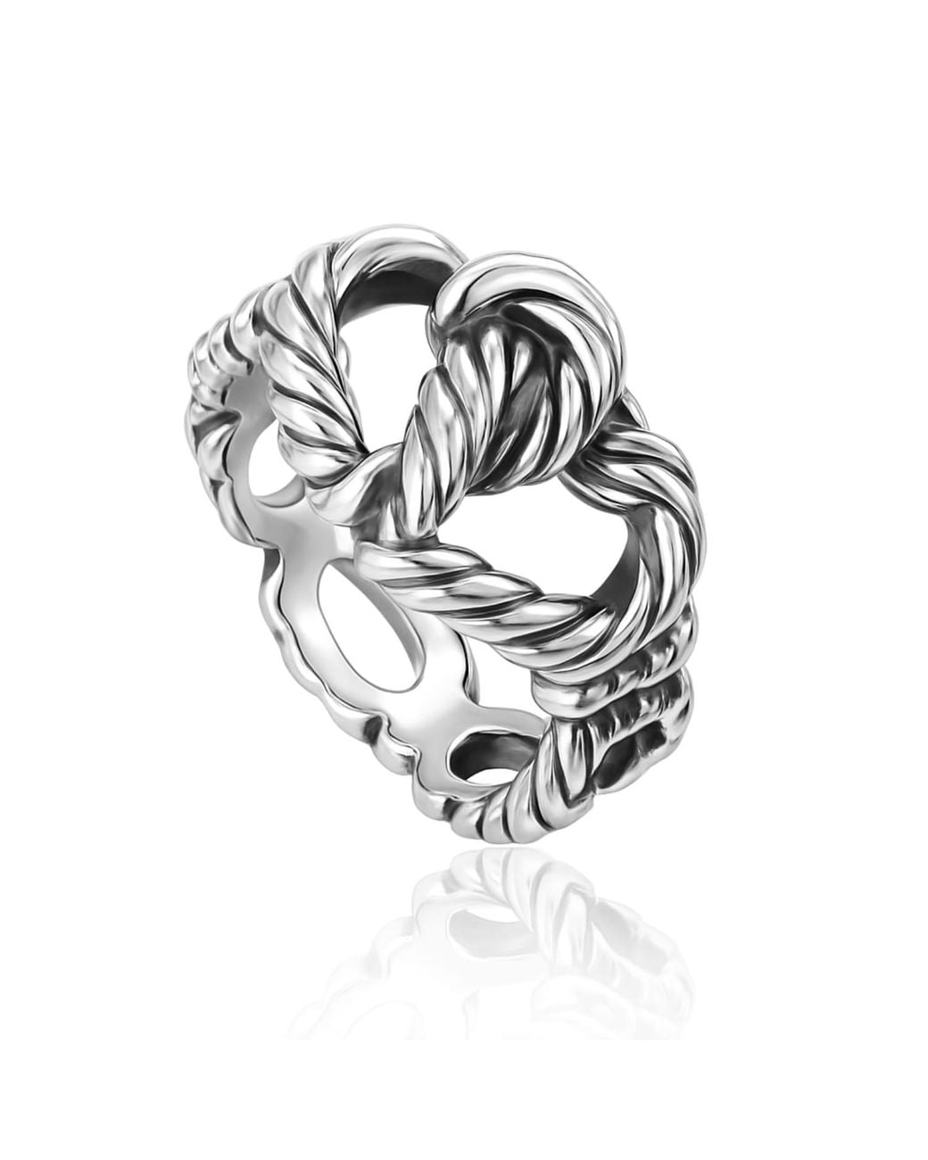 Unaloe Metallic Intertwined Heart Ring
