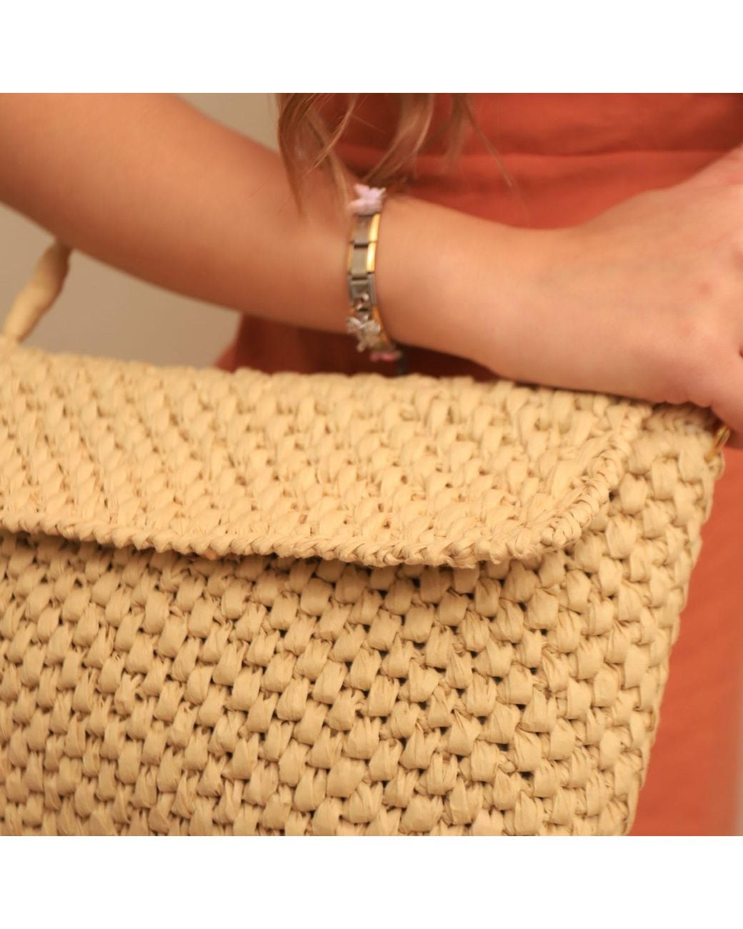 Springmoonatelier Natural Neutrals Raffia Cream Bag Athena