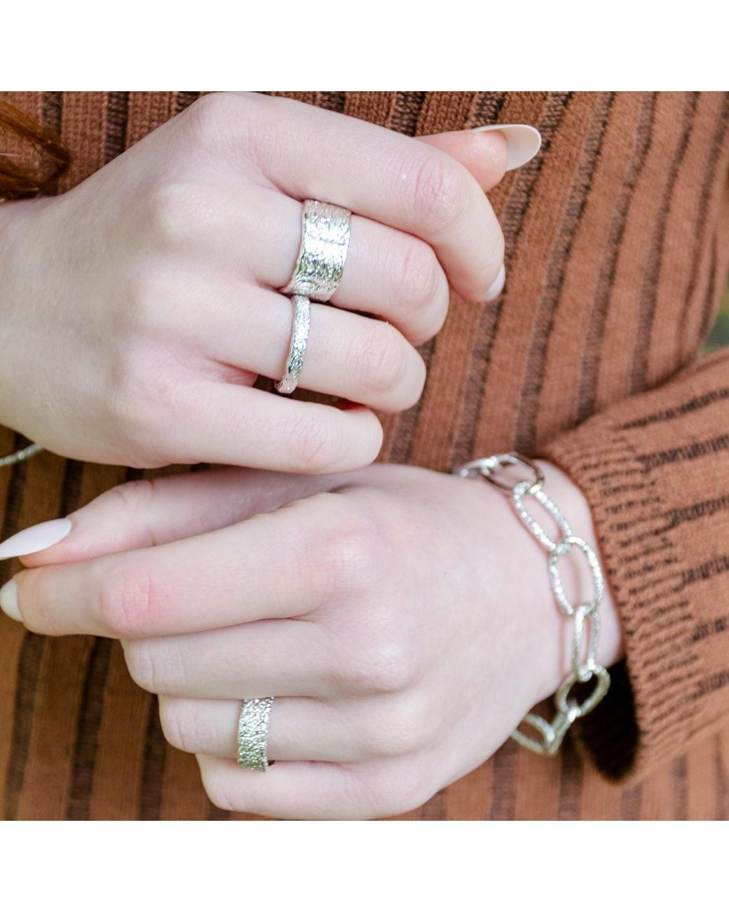 Lucy Quartermaine Metallic Solid Sterling Wide Hula Ring