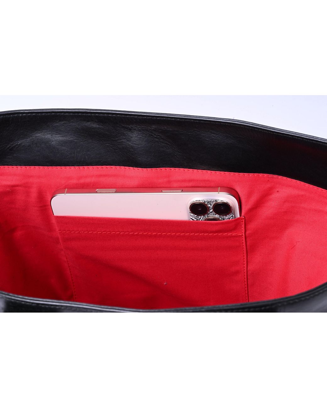 Mauritius Black Leather Bucket Tote Bag Alex