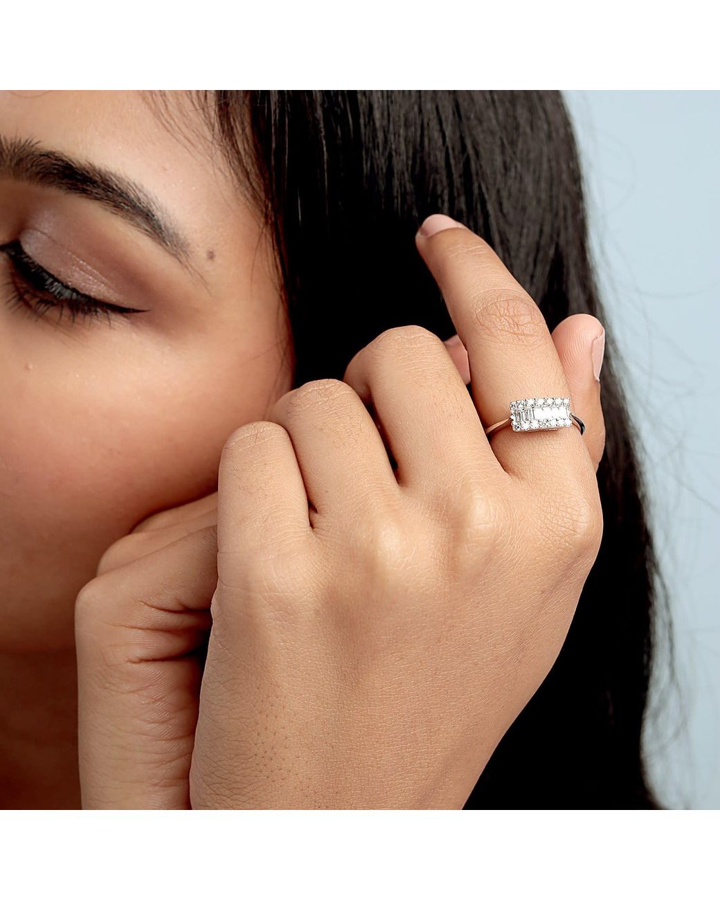 Artisan Metallic Baguette Diamond Cluster Ring