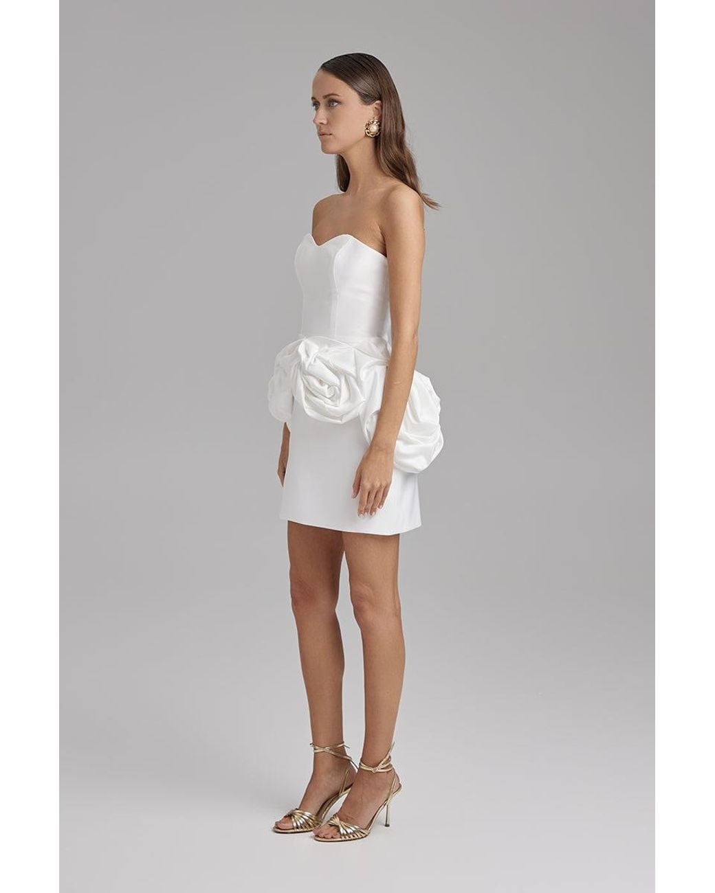 Baé Special Moments White Juno Dress + Rose Waist Sash