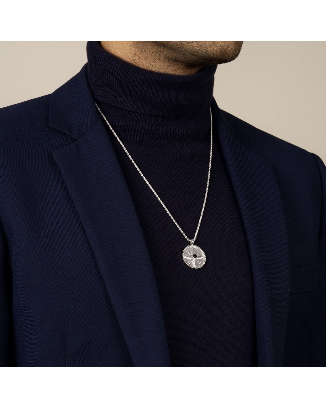 Rahul Patel Collection Metallic Nautical Compass Amulet With Spinel for men