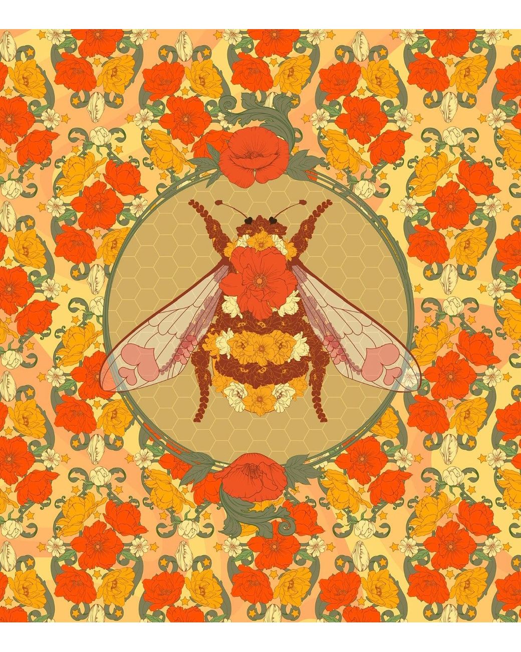 Henelle Orange Day Bloom Kimono