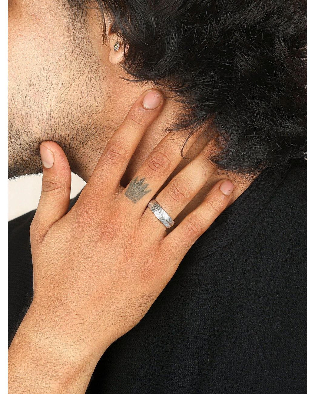 The Jewelz White Animus Iv:Xlii Band Ring for men