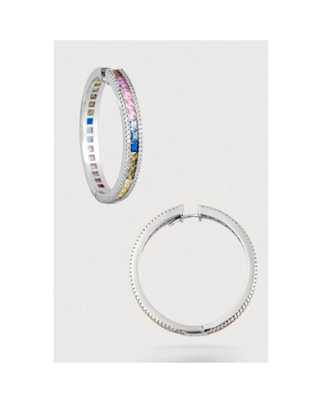 Saachi Blue Square Huggie Hoop Earrings