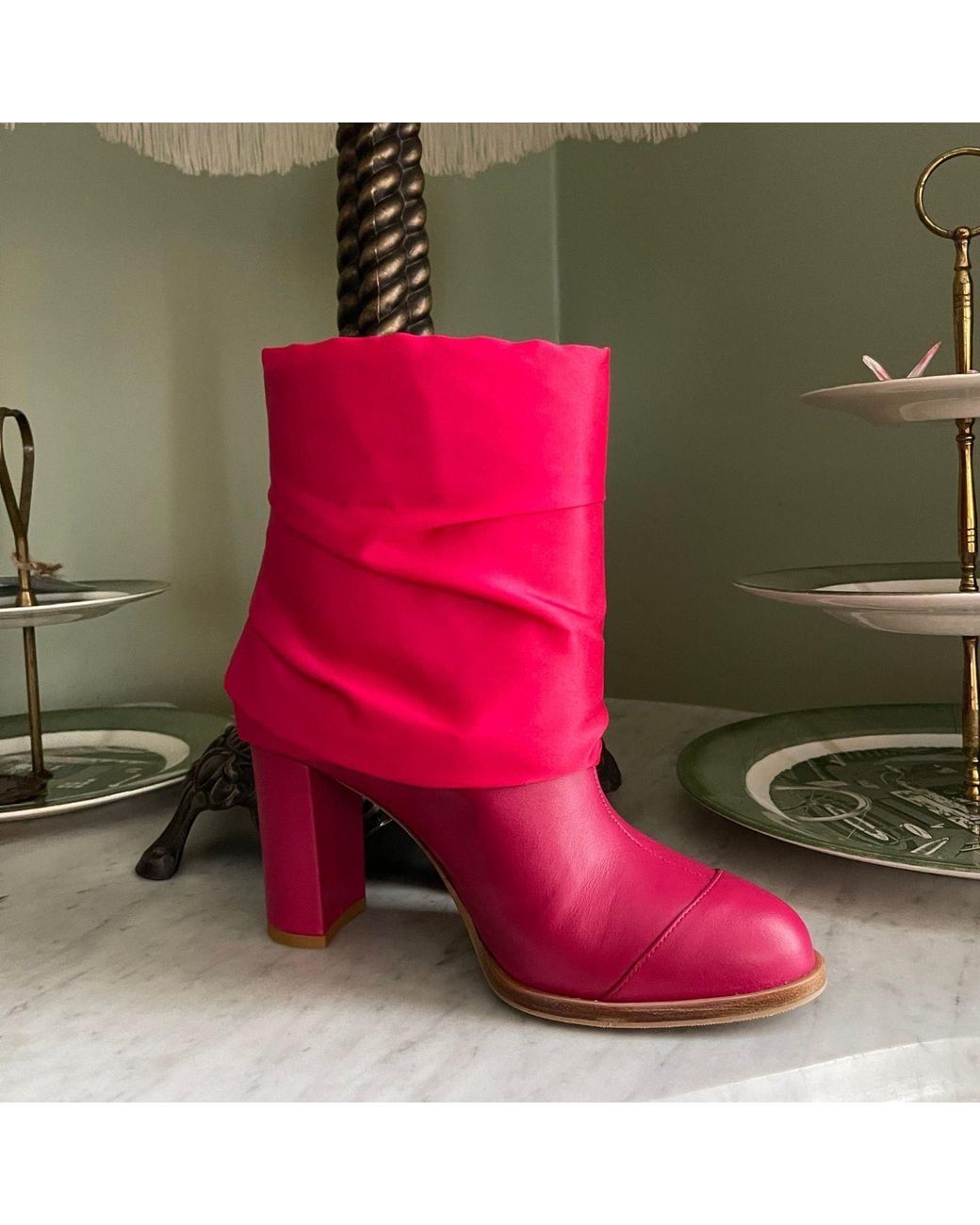 Moon D'elle Red Quasar Ankle Boots