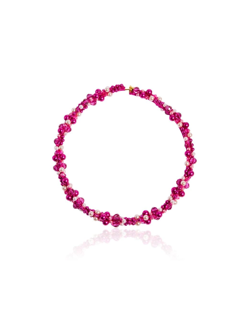 PINAR OZEVLAT Pink Cluster Choker Fuchsia