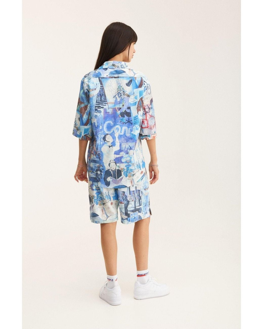 mysimplicated Blue Short Sleeve Shirt And Bermuda Set