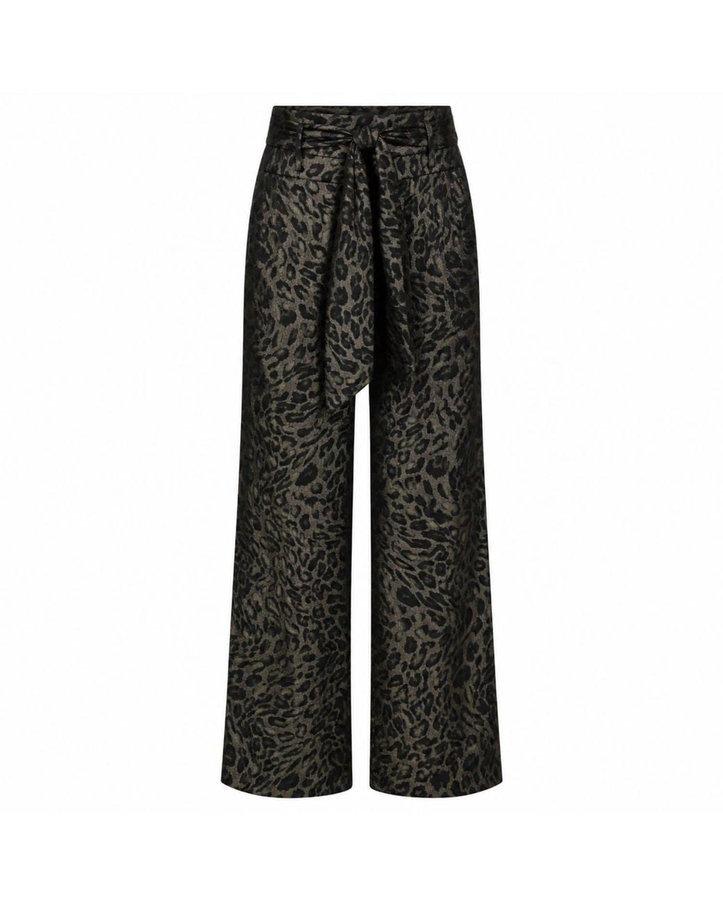 Traffic People Gray Thursday's Child Metallic Leopard Print Bacall Trousers