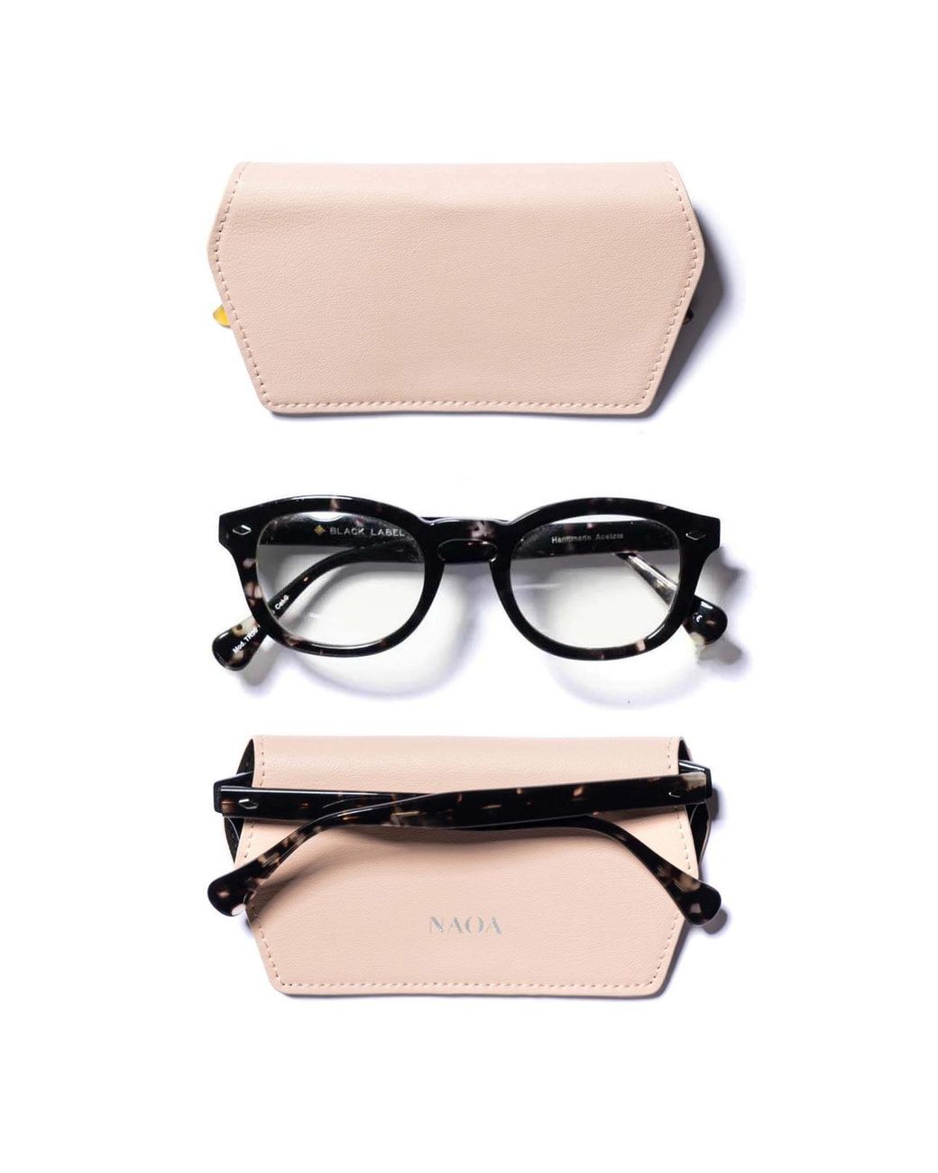 Naoa Black Slim Glasses Case Nude
