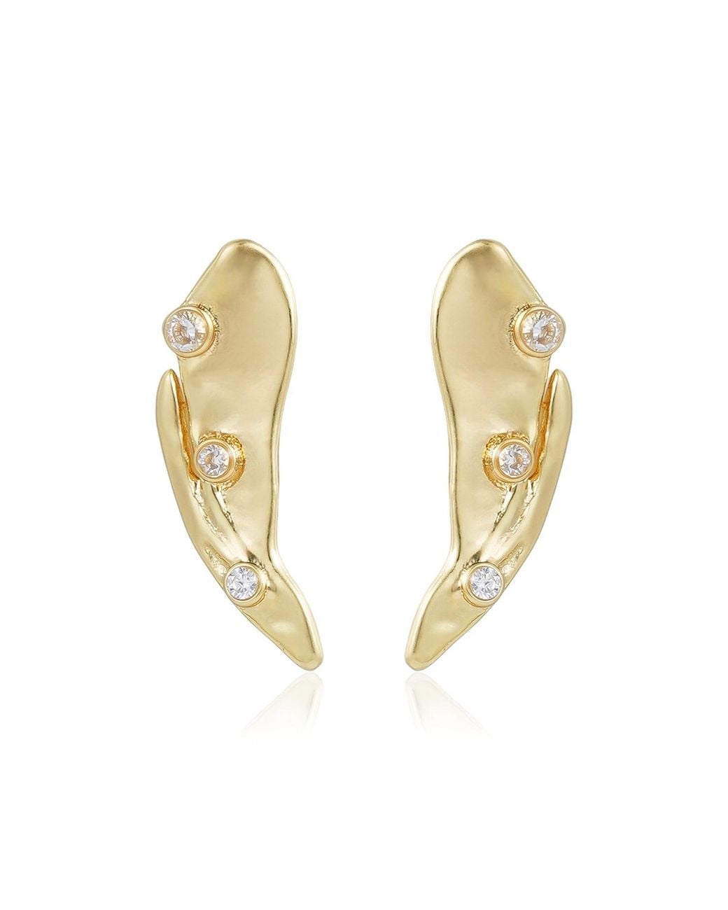 Rare Matters Jewelry Metallic Angel Wings Stud Earrings