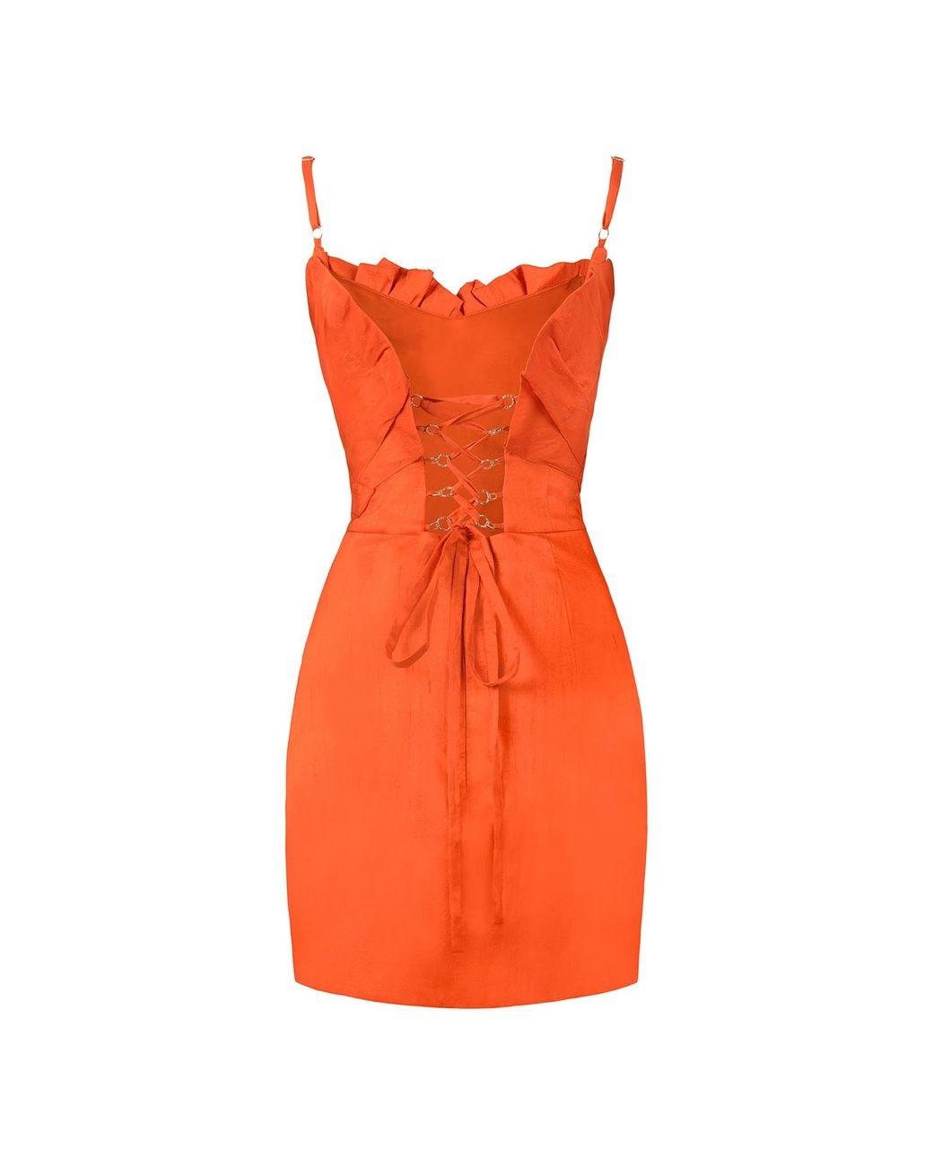 ALINA CERNĂTESCU Orange Fiore Taffeta Mini Cocktail Dress