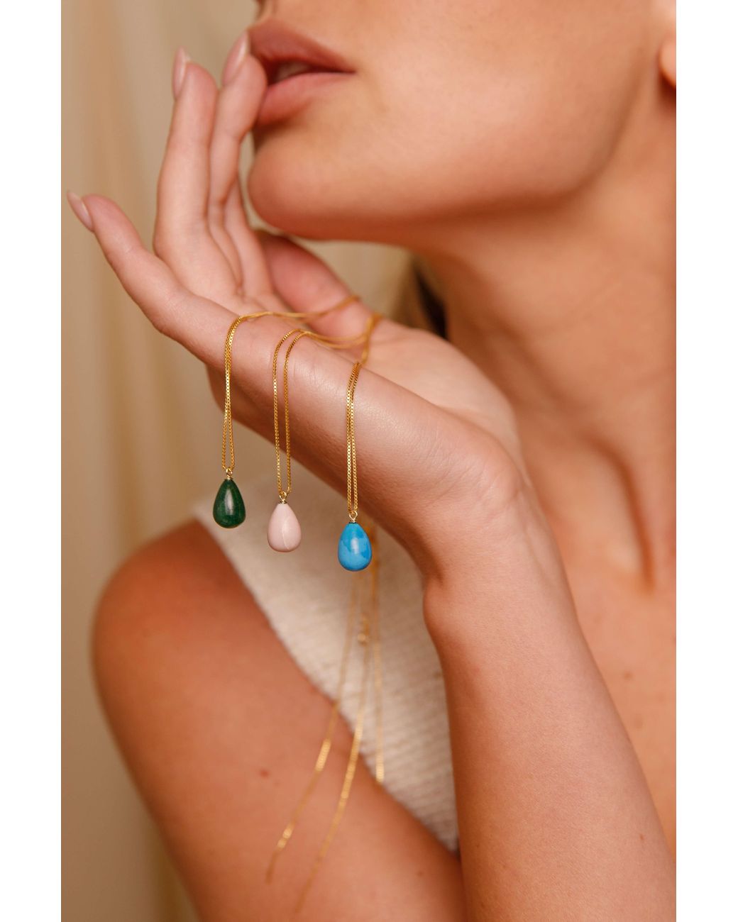 Katy Faye Metallic October Opal Necklace