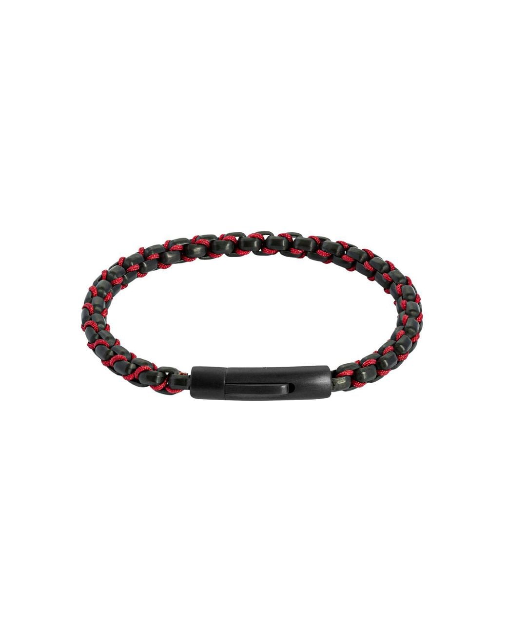Tateossian Brown Thompson Cord Box Chain Bracelet for men