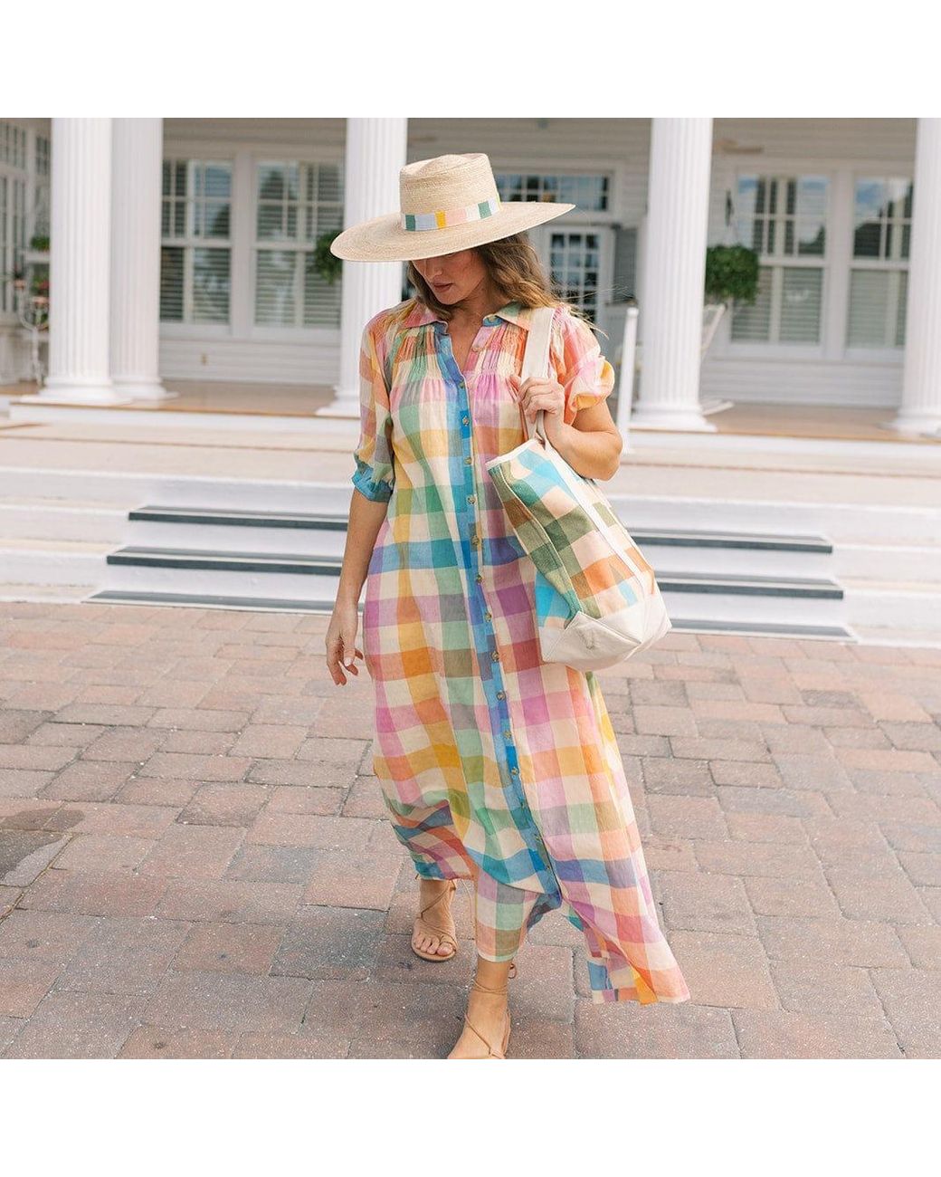 SUNSHINE TIENDA Multicolor Plaid Oasis Dress