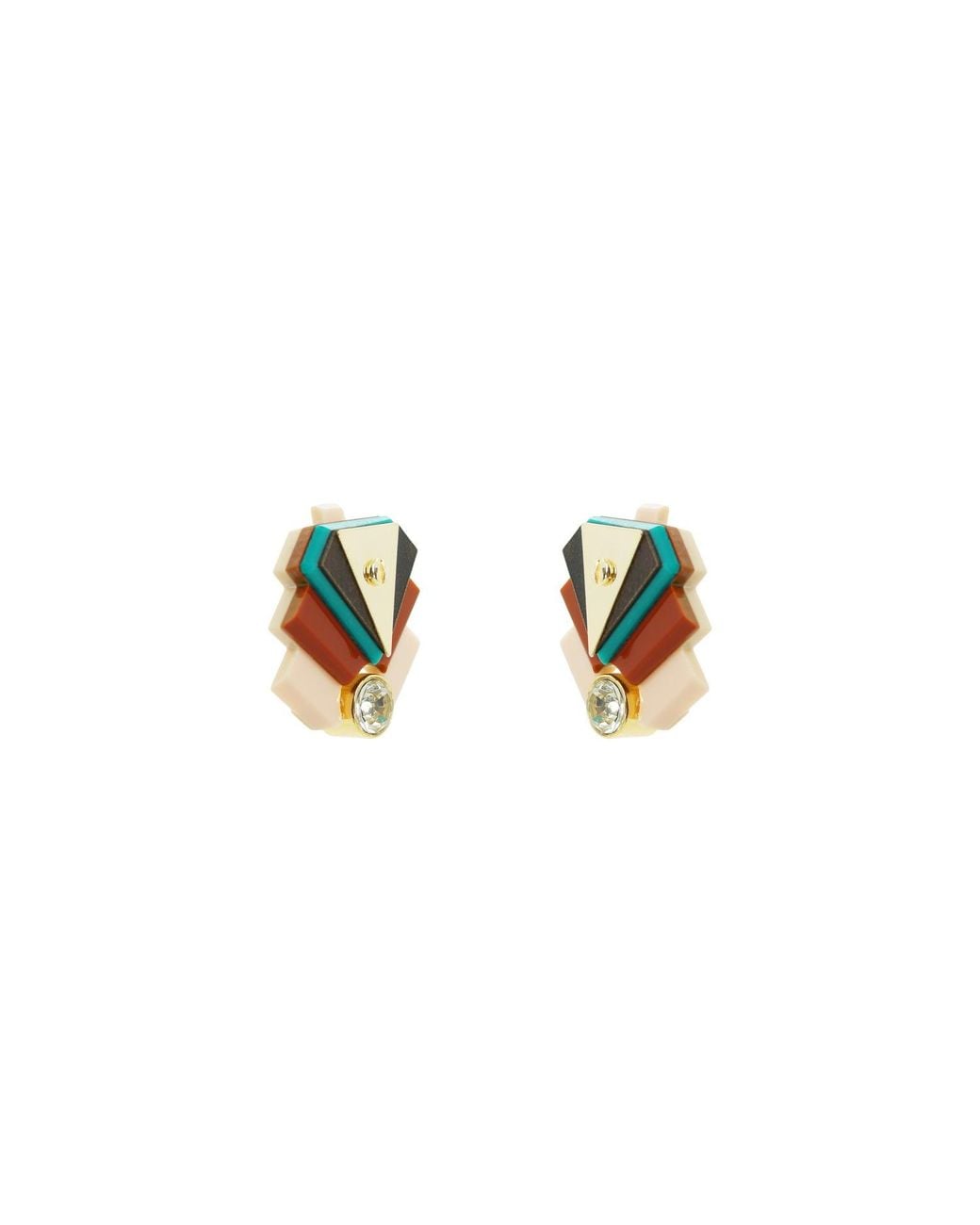 Gissa Bicalho Metallic Acrylic Handmade Earring P Empire Cinnamon