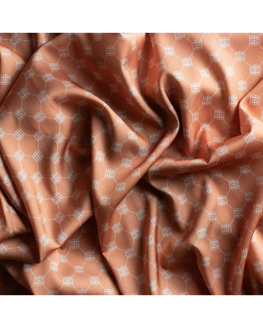 Janara Jones Brown Apricot Satin Long Sleeve Short Robe