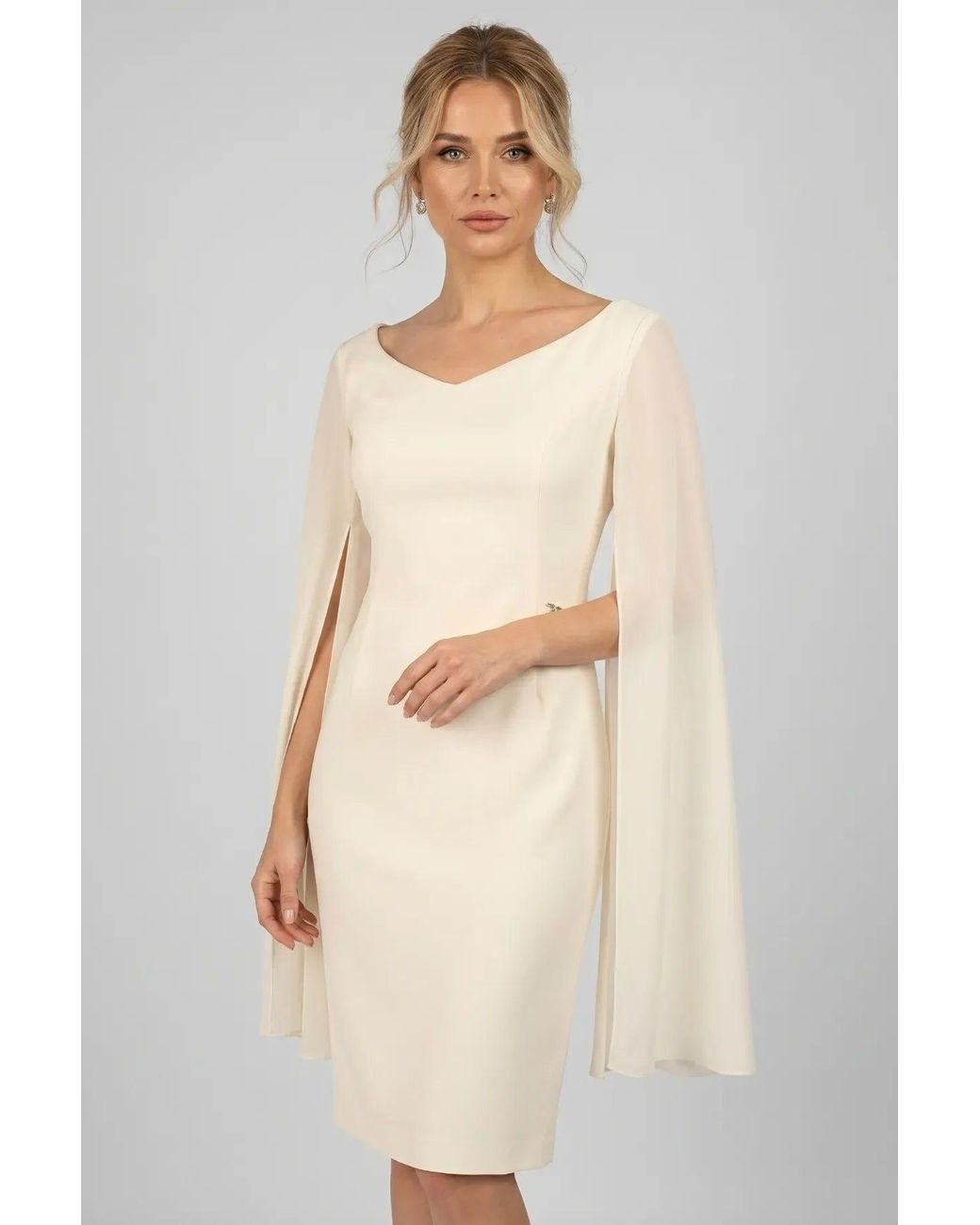 Luna Fashion House White Neutrals Ivory Short Dress, Rebeka