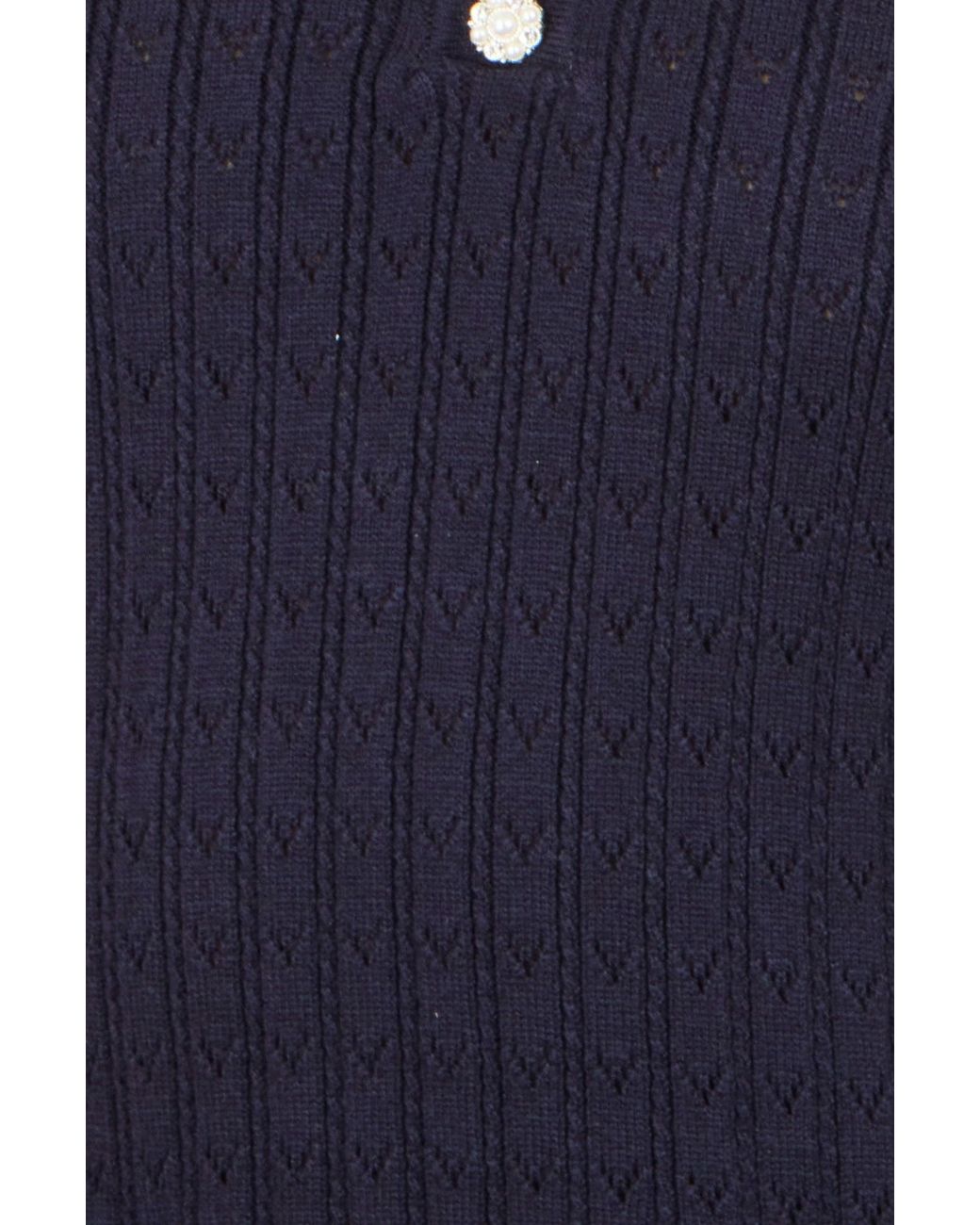 Yumi' Blue Viscose Knitted Midi Dress With Buttons