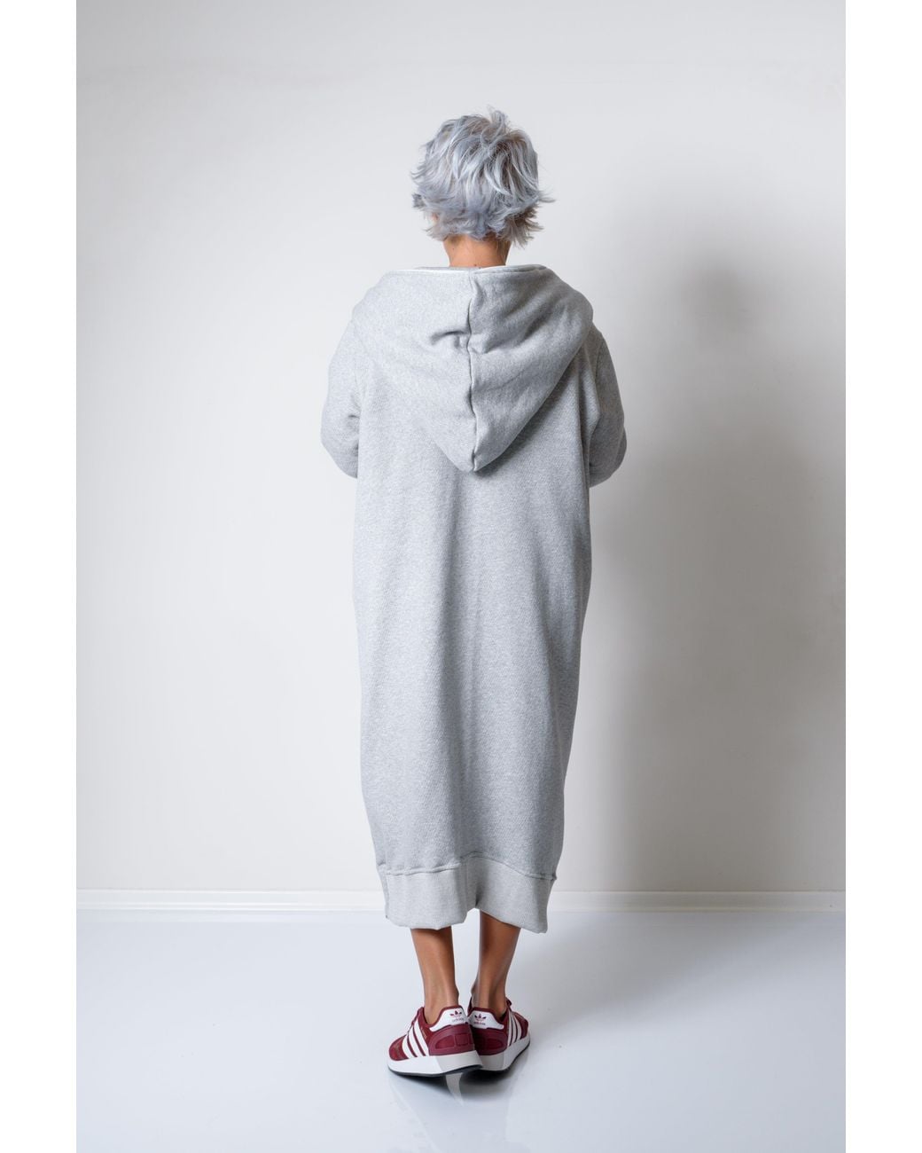 Clothes by Locker Room Gray Long Oversized Asymmetrical Casual Hoodie Sweatshirt