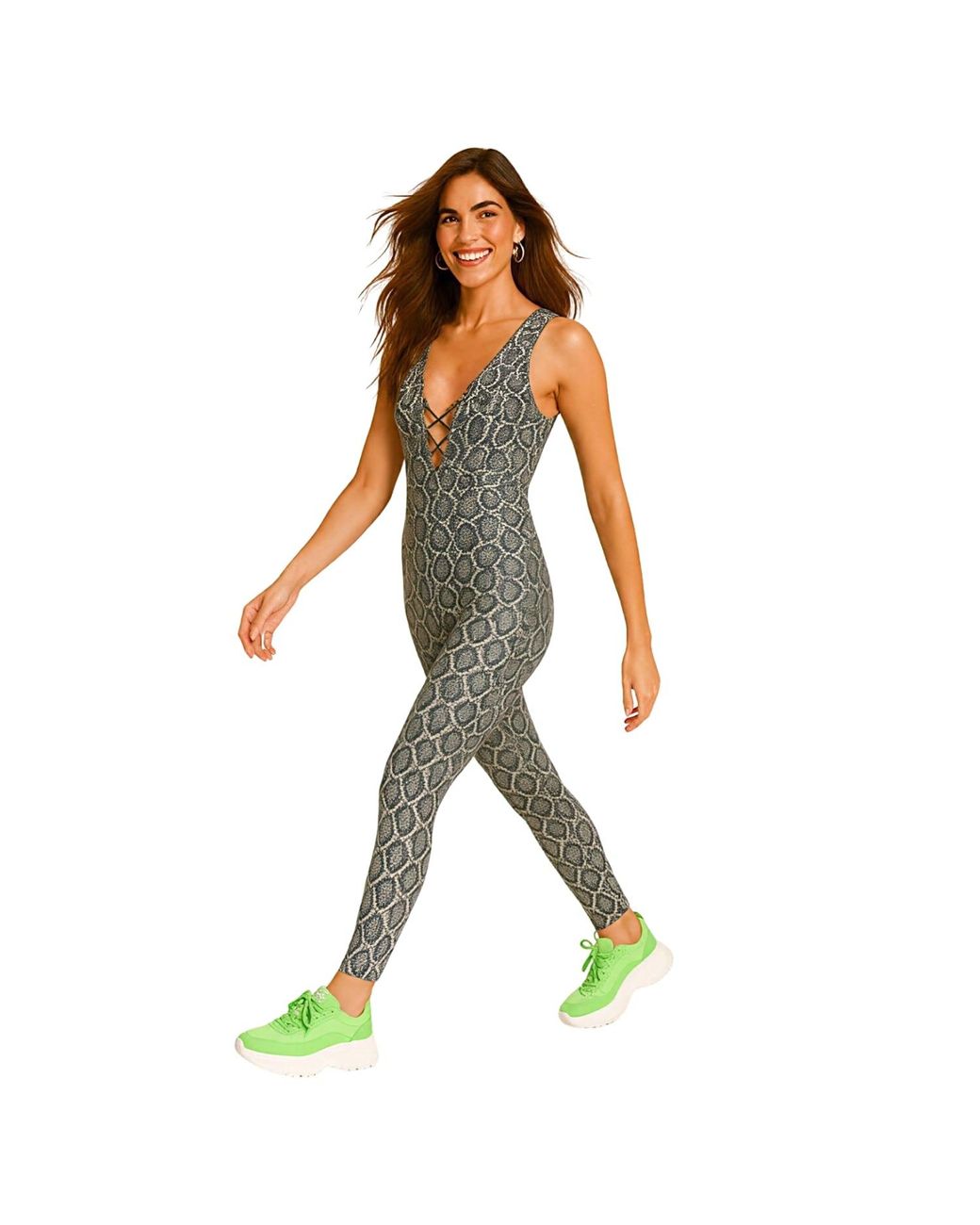 Altra Volta Gray Snake Print Jumpsuit