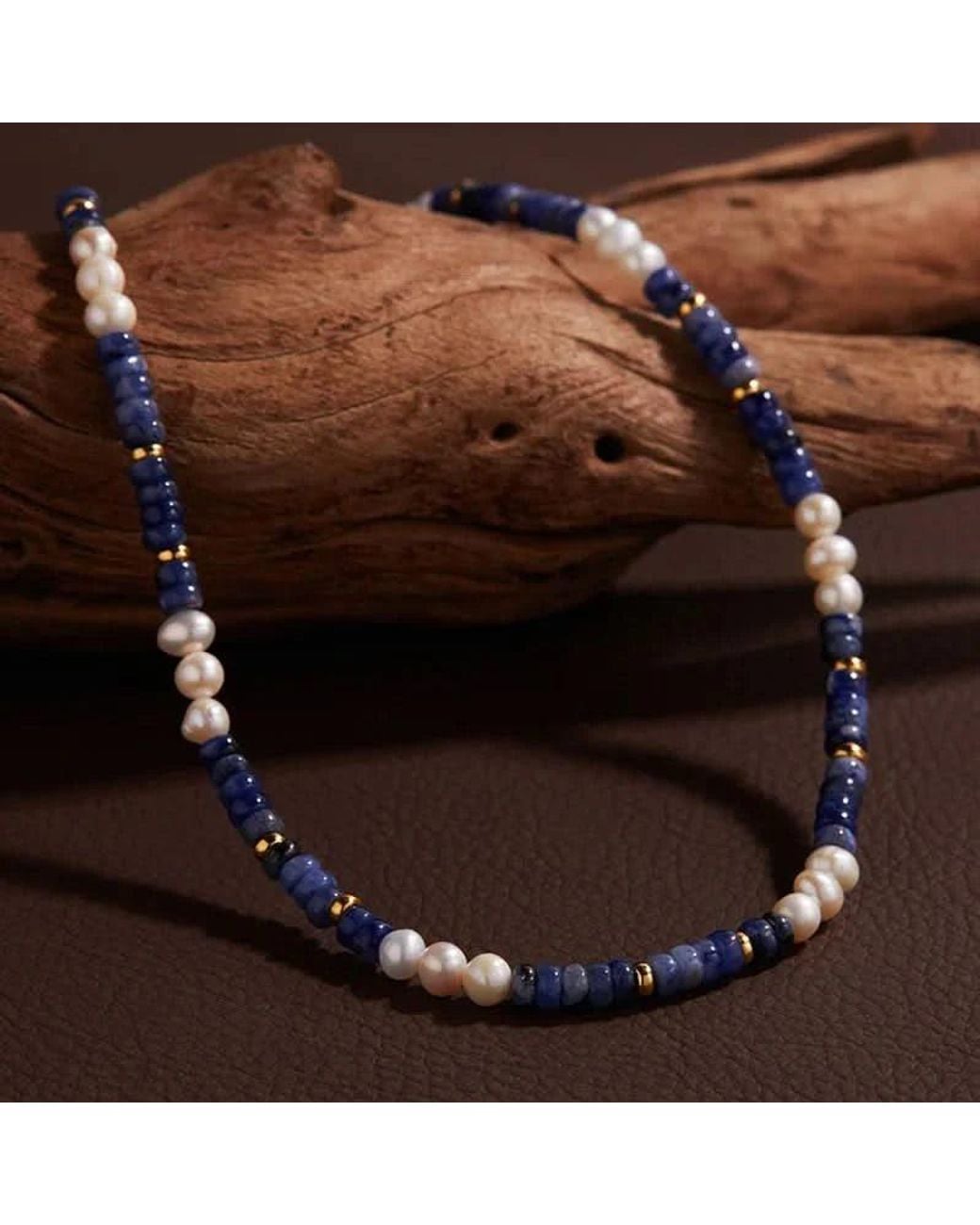 Angel Barocco Blue Natural Pearl & Stone Necklace