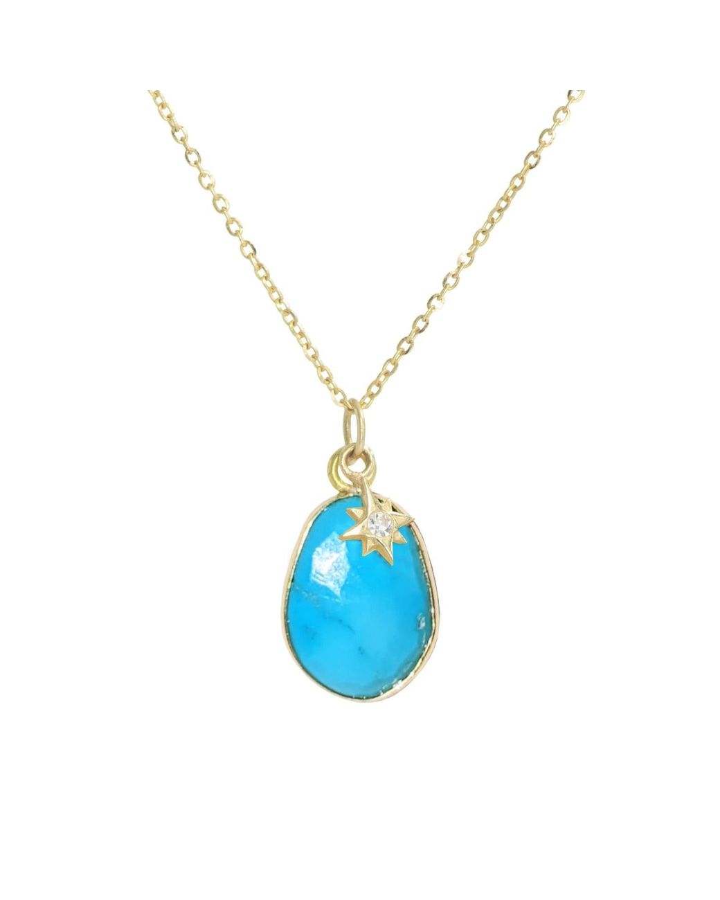 KAMARIA Blue Necklace With Diamond Star Charm
