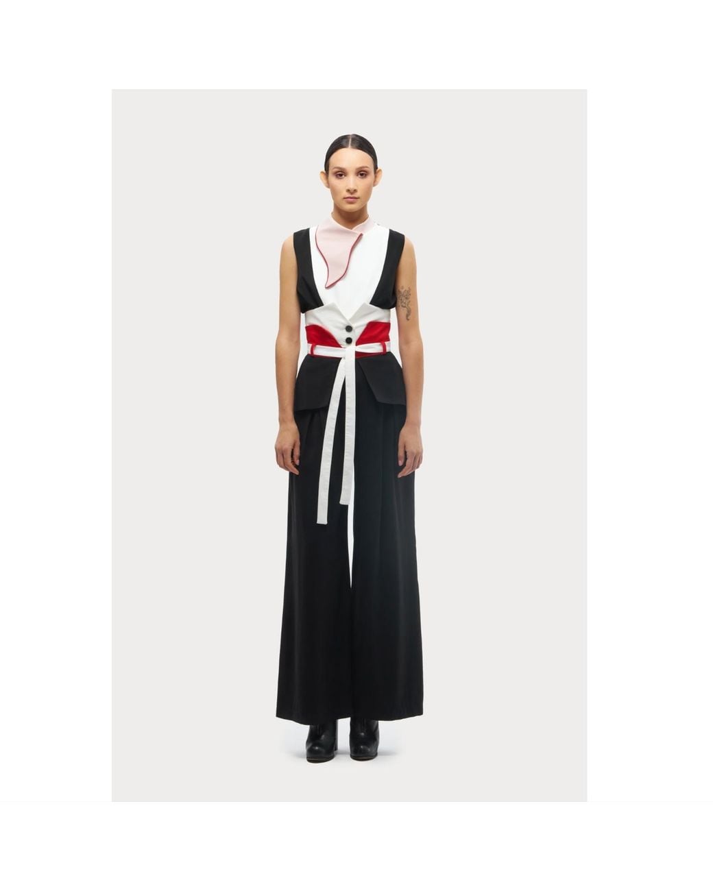Julia Allert Black Flared Pants With Corset Waistband