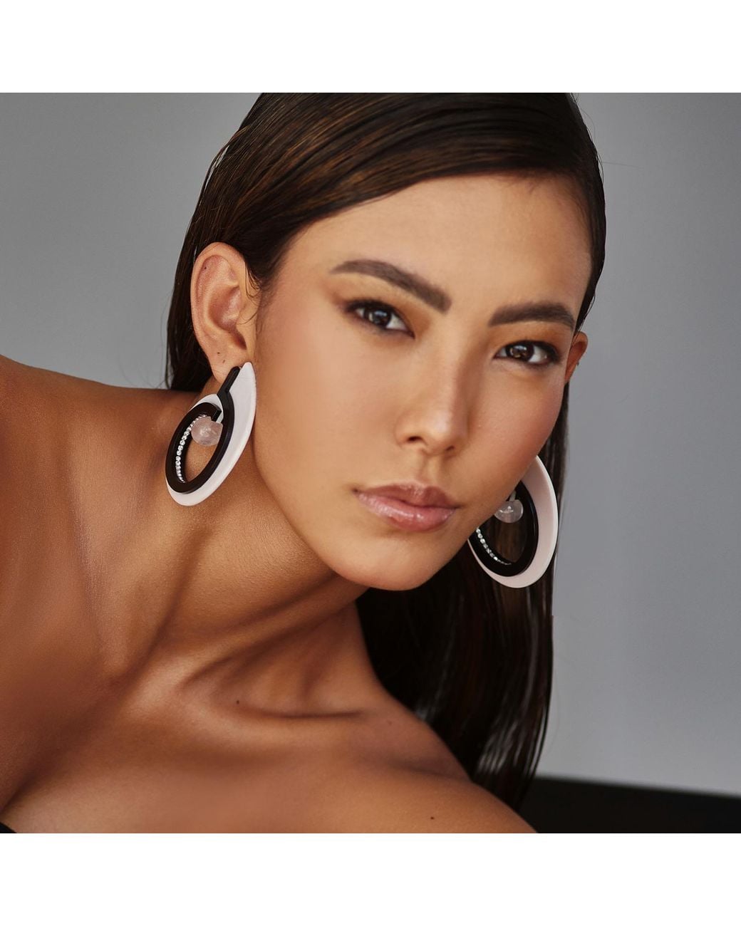 Gissa Bicalho Blue Handmade Acrylic Earring Hoops Orion