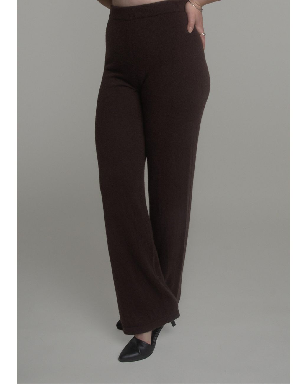 Fiora Muse Purple Wide Leg Cashmere Pants
