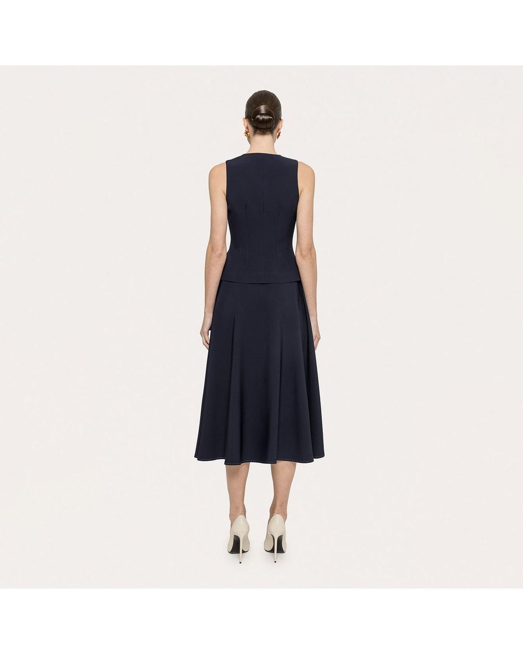Nissa Blue Single-Breasted Tailored Vest