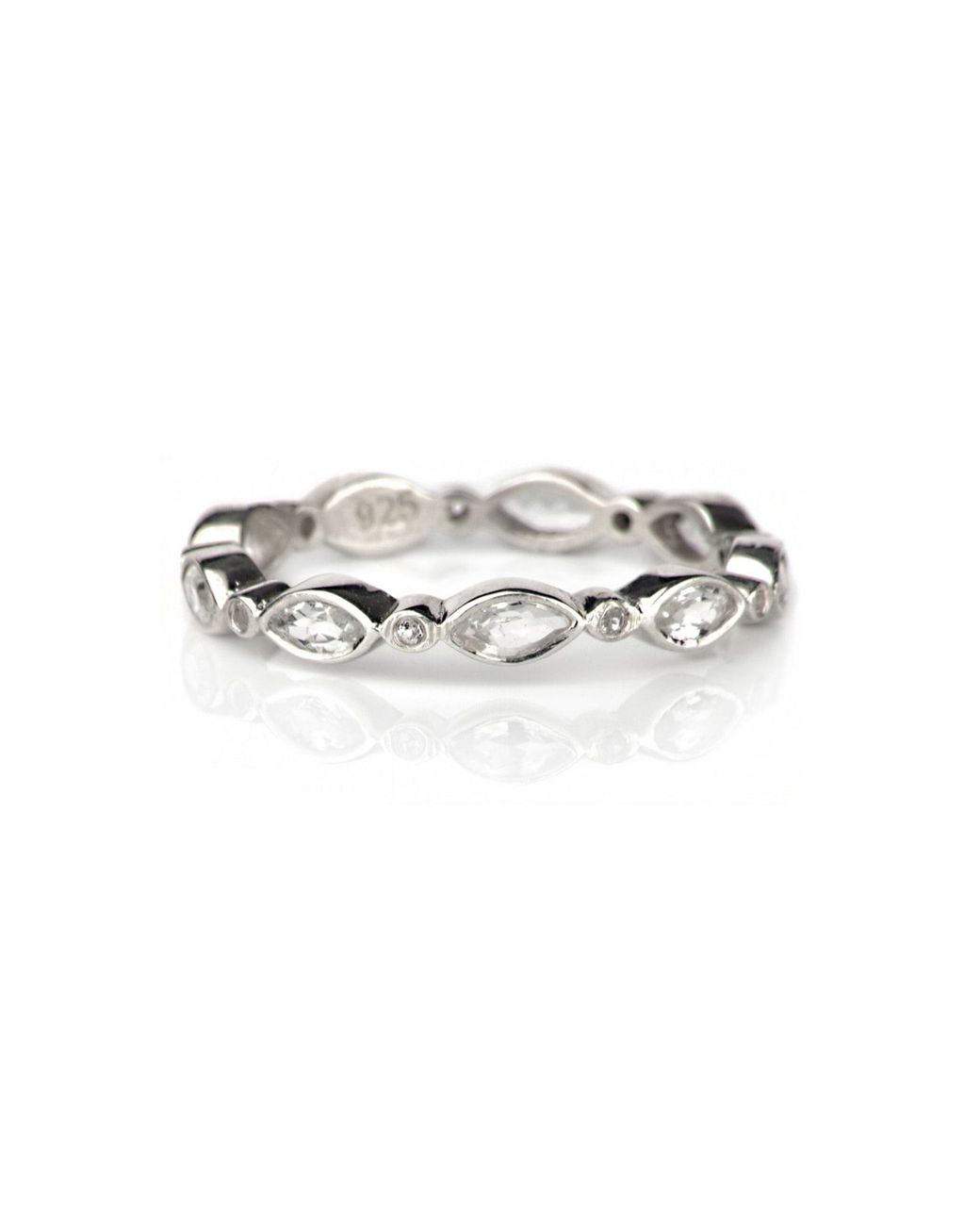 The Jewellery Store London White Eternity Band With Topaz