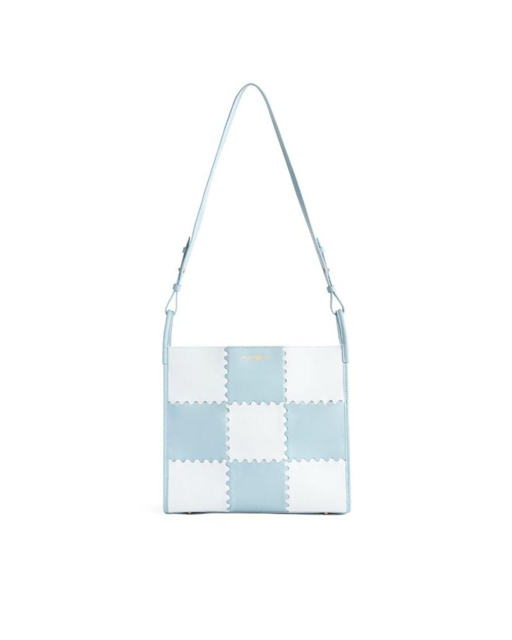 Orange Cube Blue Large Mosaic Square Stitch Tote Bag