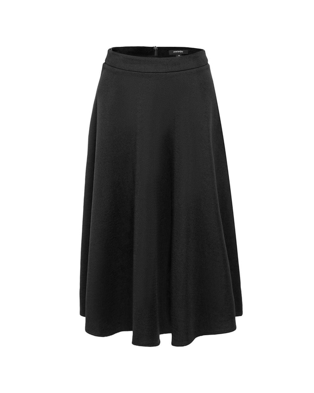 Smart and Joy Black Flared Knee-Length Skirt