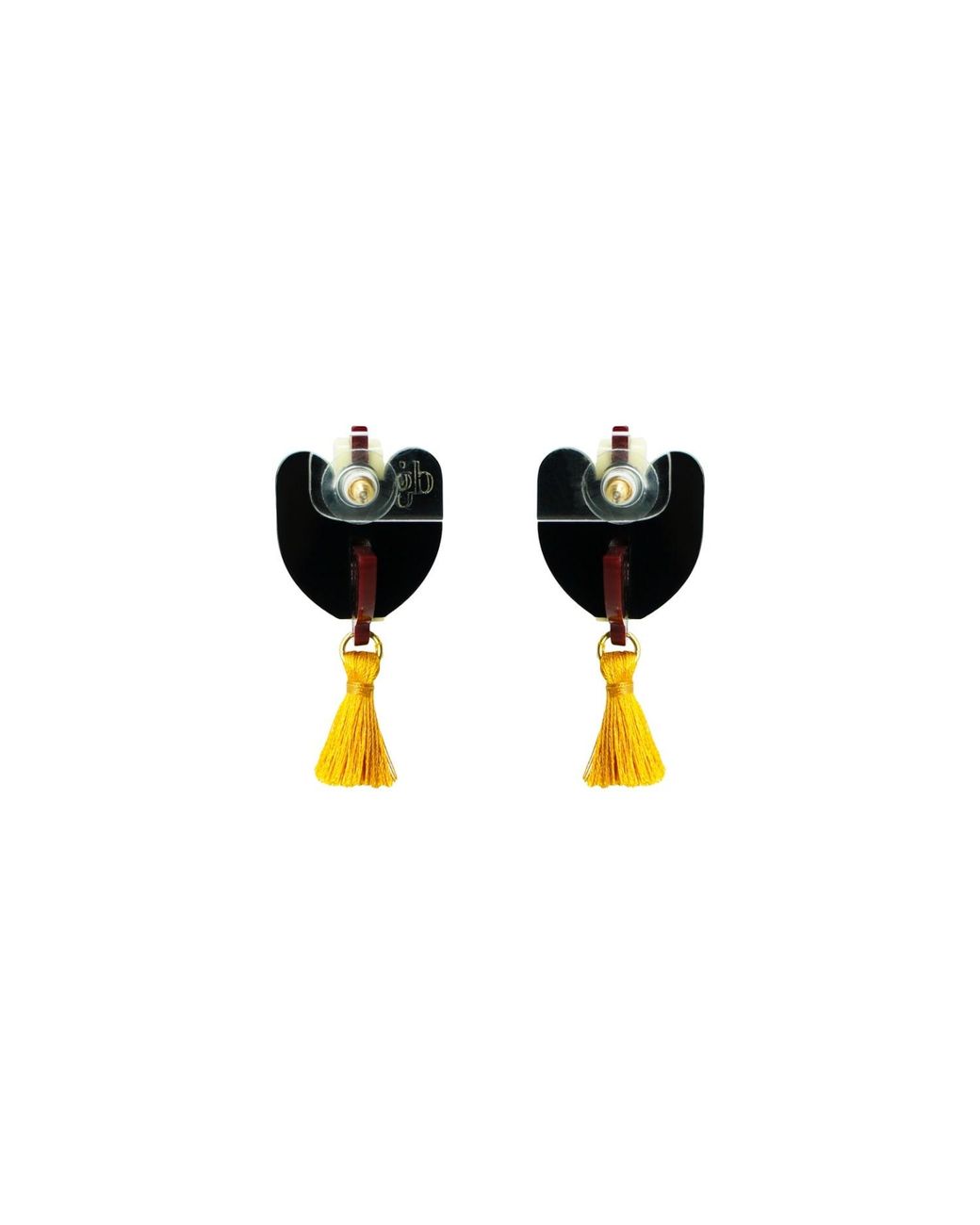 Gissa Bicalho Black Handmade Acrylic Earring Harpy Pale