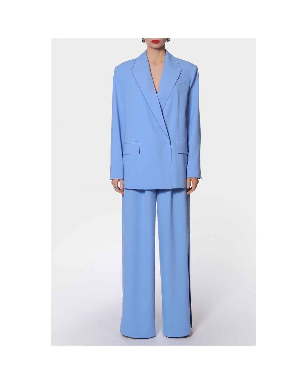 AGGI by HALEWSKI Blue Petra Oversized Double Breasted Blazer