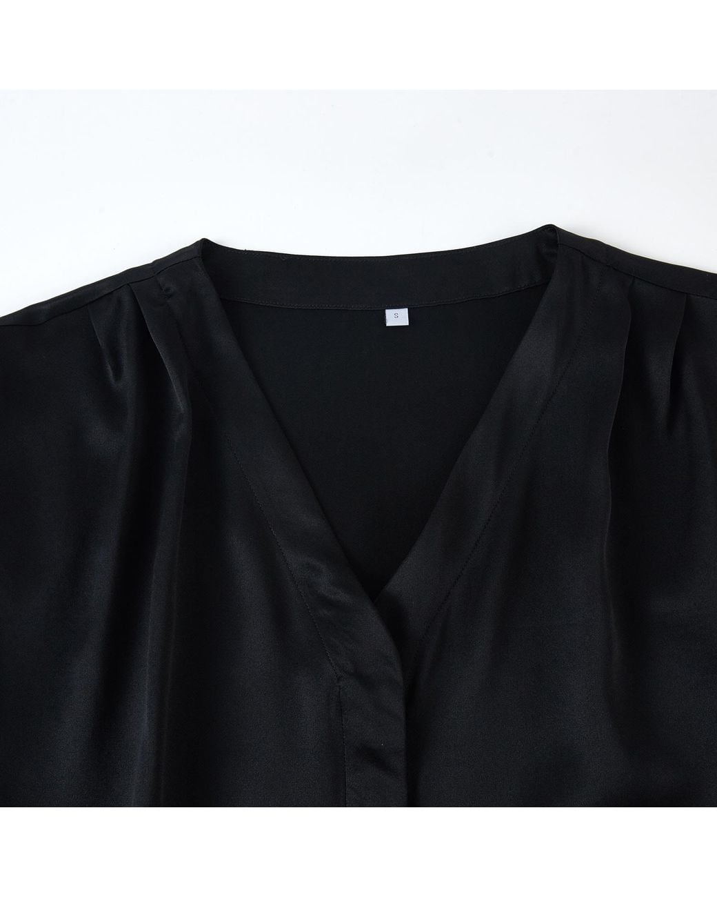 Soft Strokes Silk Black Pure Mulberry Silk Top Regular Fit