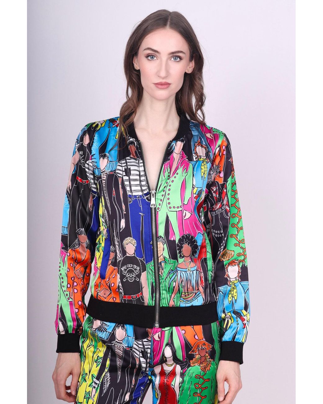 Any Old Iron Blue Printed Heroes Bomber Jacket