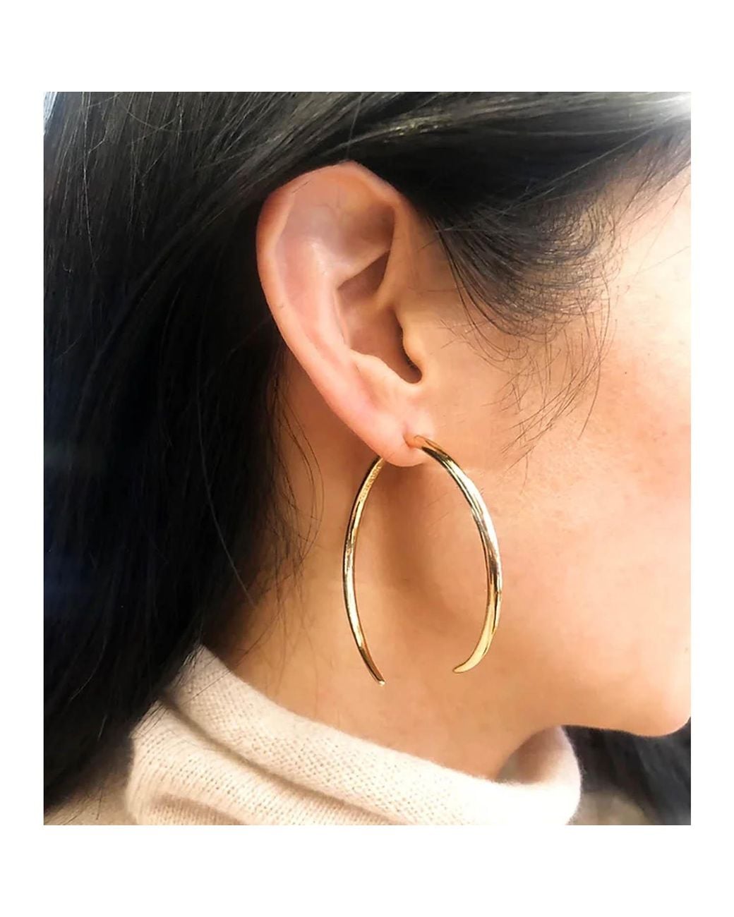 Aki Roc Jewelry Metallic Front-Back Hoop Earrings