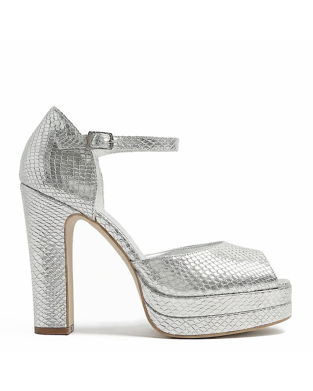 Terry De Havilland Gray Lena Platform Block Heels