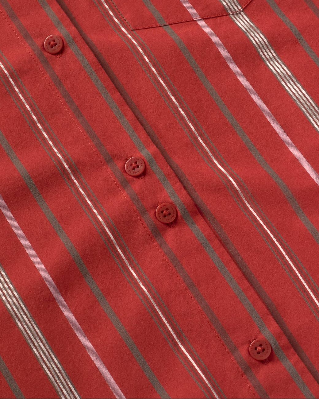 Thinking Mu Red Odelia Oversized Striped Blouse