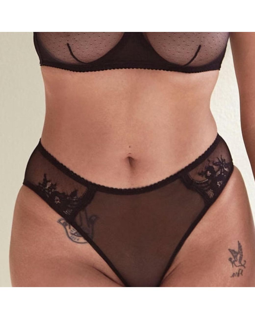 Amour D'agnette Black Kim Stretch Lace & Mesh Hipster Brief