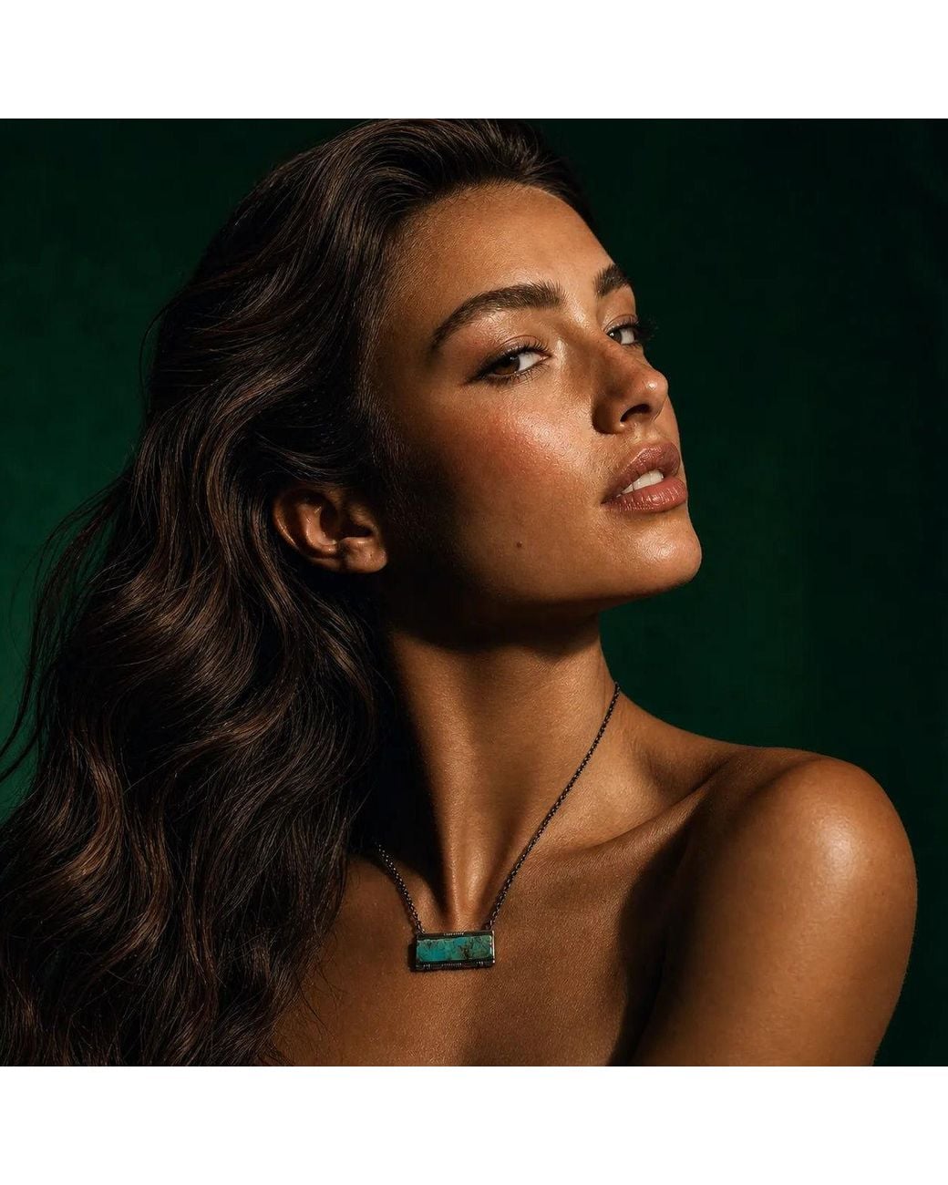 Saéa Green Kingman Mesa Bar Necklace