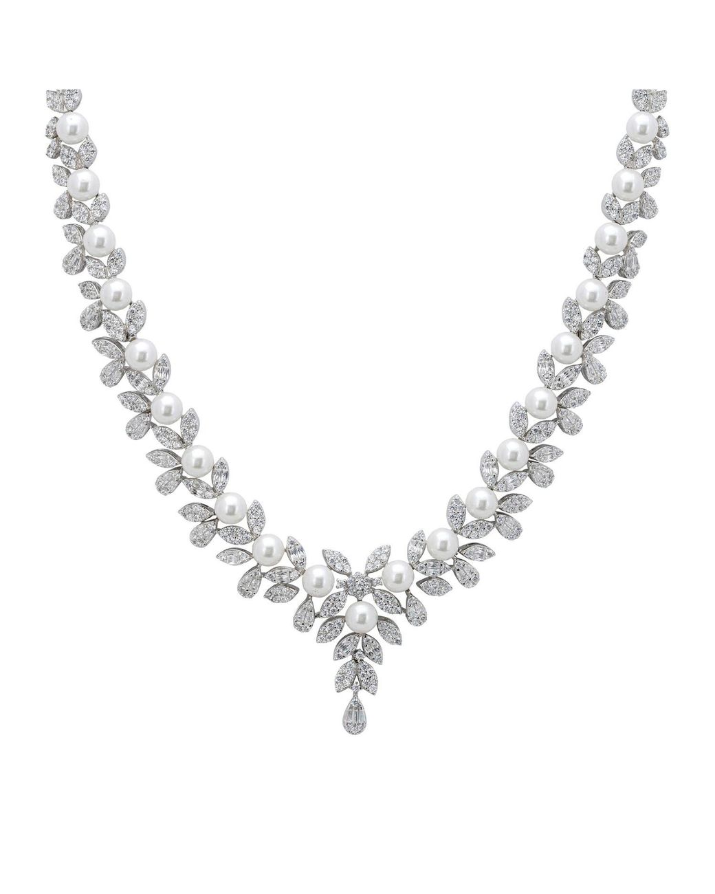 Latelita London Metallic Neutrals Empress Pearl Petal Statement Necklace