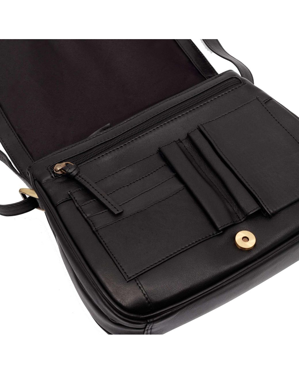 Lloyd Baker Gray Nahan Flap-Over Leather Crossbody Bag
