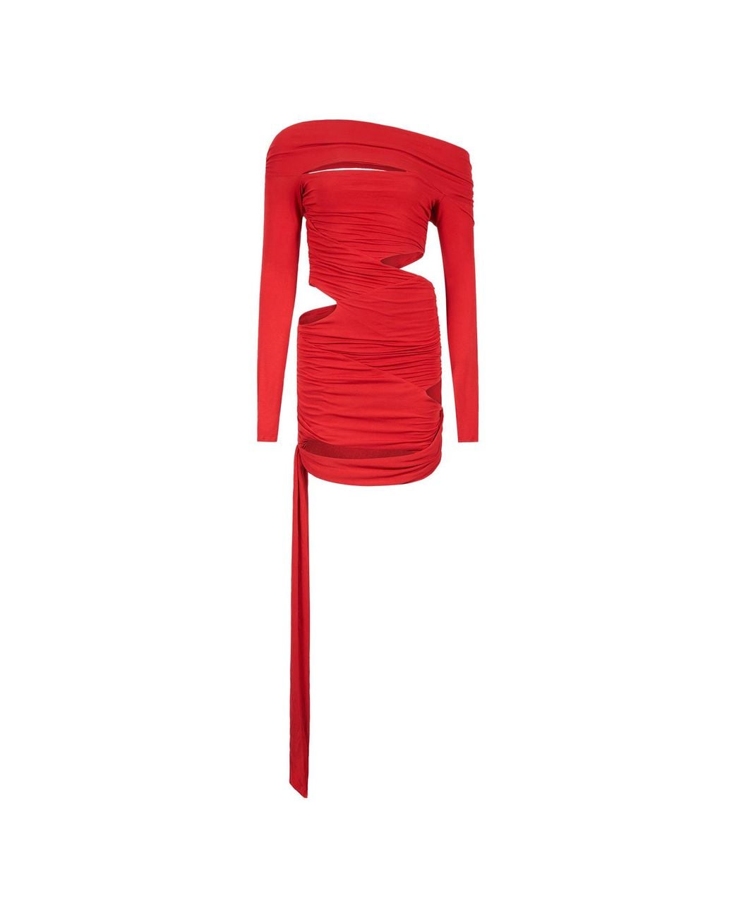 Egyptian Blue Red Chilli Faux Wrap Dress