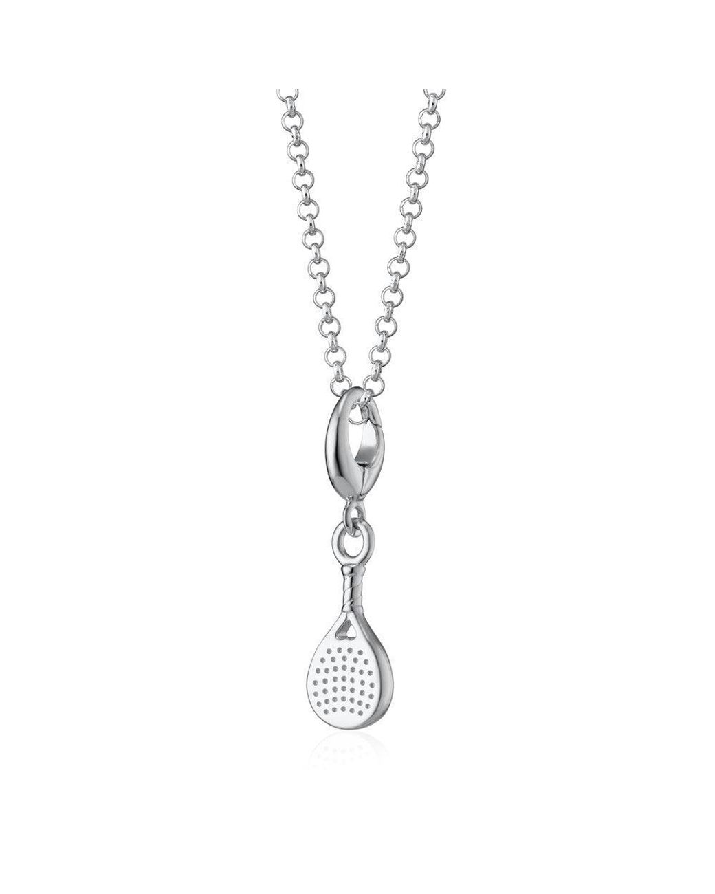 Lily Charmed Metallic Sterling Padel Racket Charm Necklace